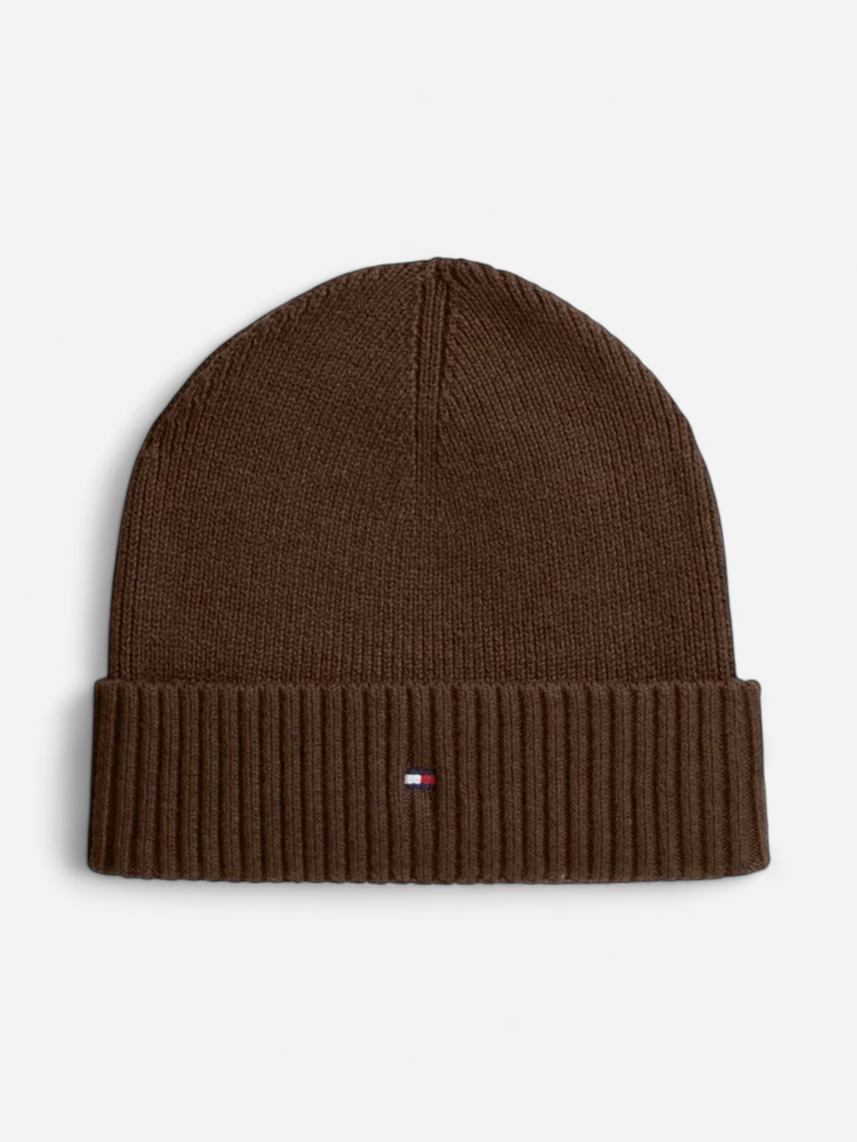 Tommy Hilfiger miesten pipo TH Flag Pima Cotton Beanie, Truffle Brown - Kekäle.fi