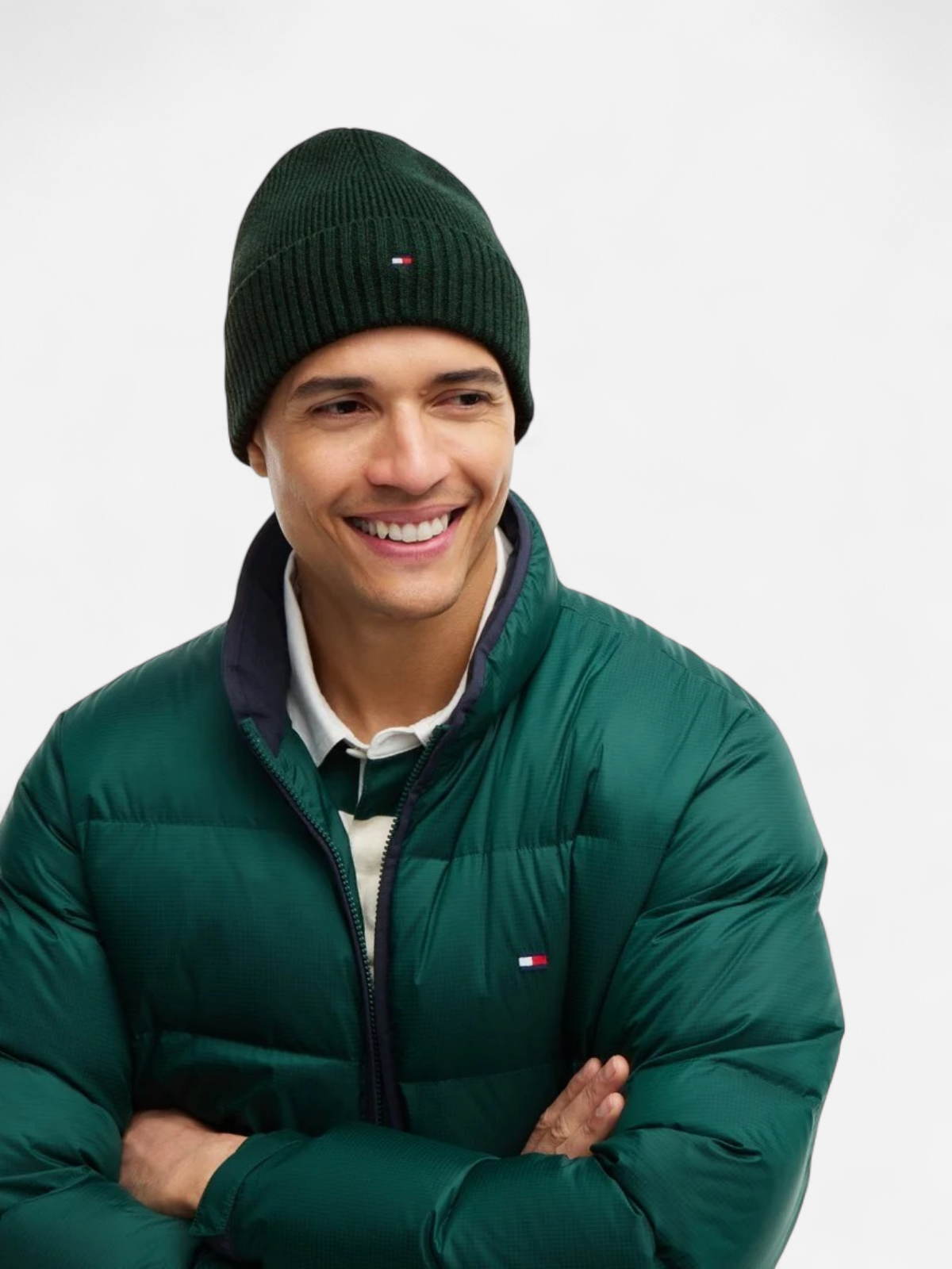 Tommy Hilfiger miesten pipo TH Flag Pima Cotton Beanie, Majestic Emerald Melange - Kekäle.fi