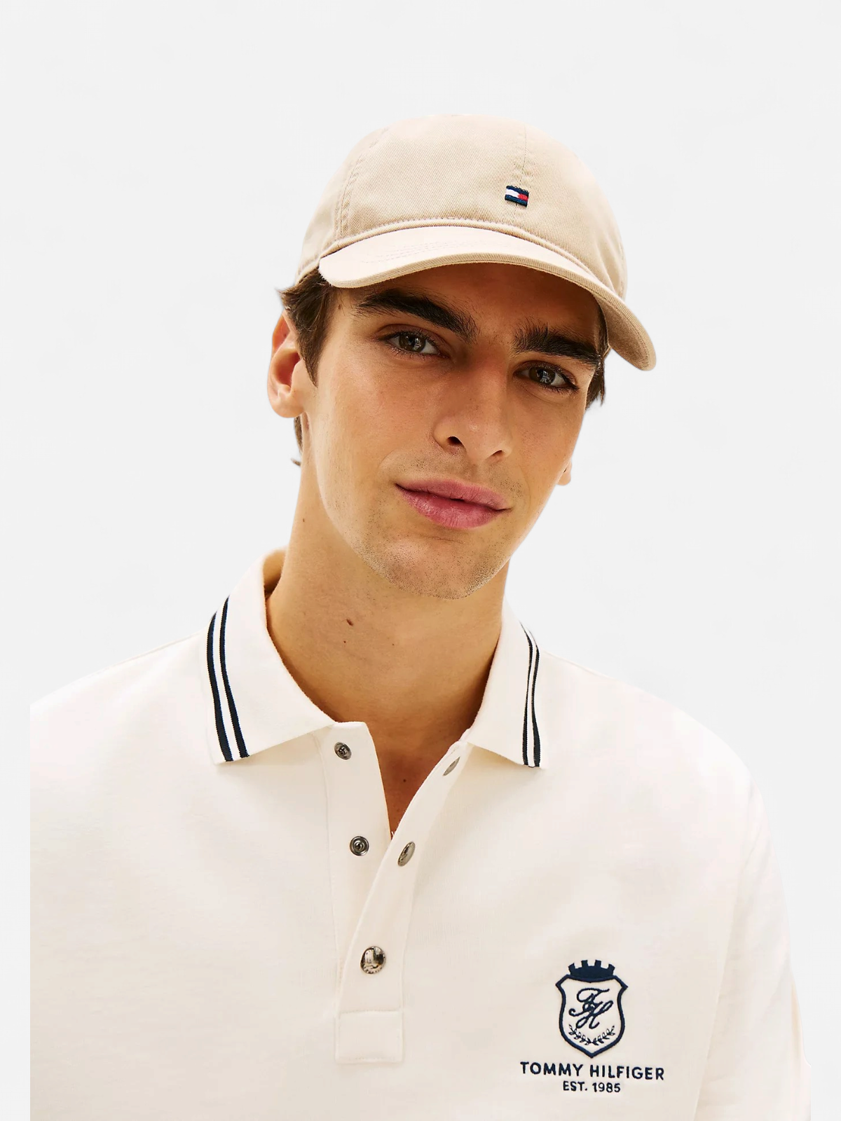 Tommy Hilfiger unisex lippis TH Flag Soft 6 Panel Cap, beige - Kekäle.fi