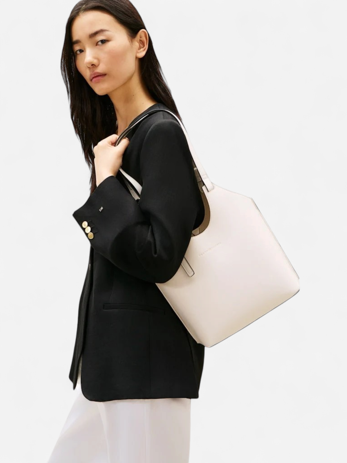 Tommy Hilfiger naisten laukku TH Modern Mini Tote, luonnonvalkoinen - Kekäle.fi