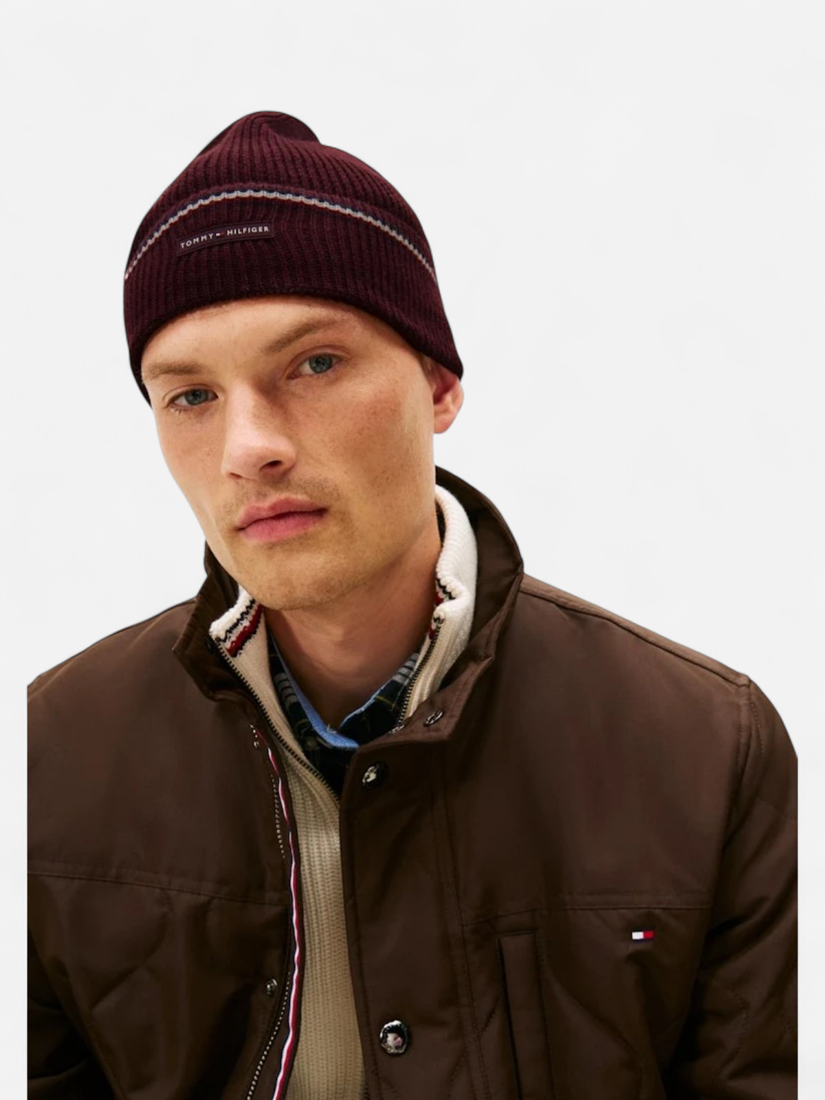 Tommy Hilfiger pipo TH RWB BEANIE, viininpunainen - Kekäle.fi