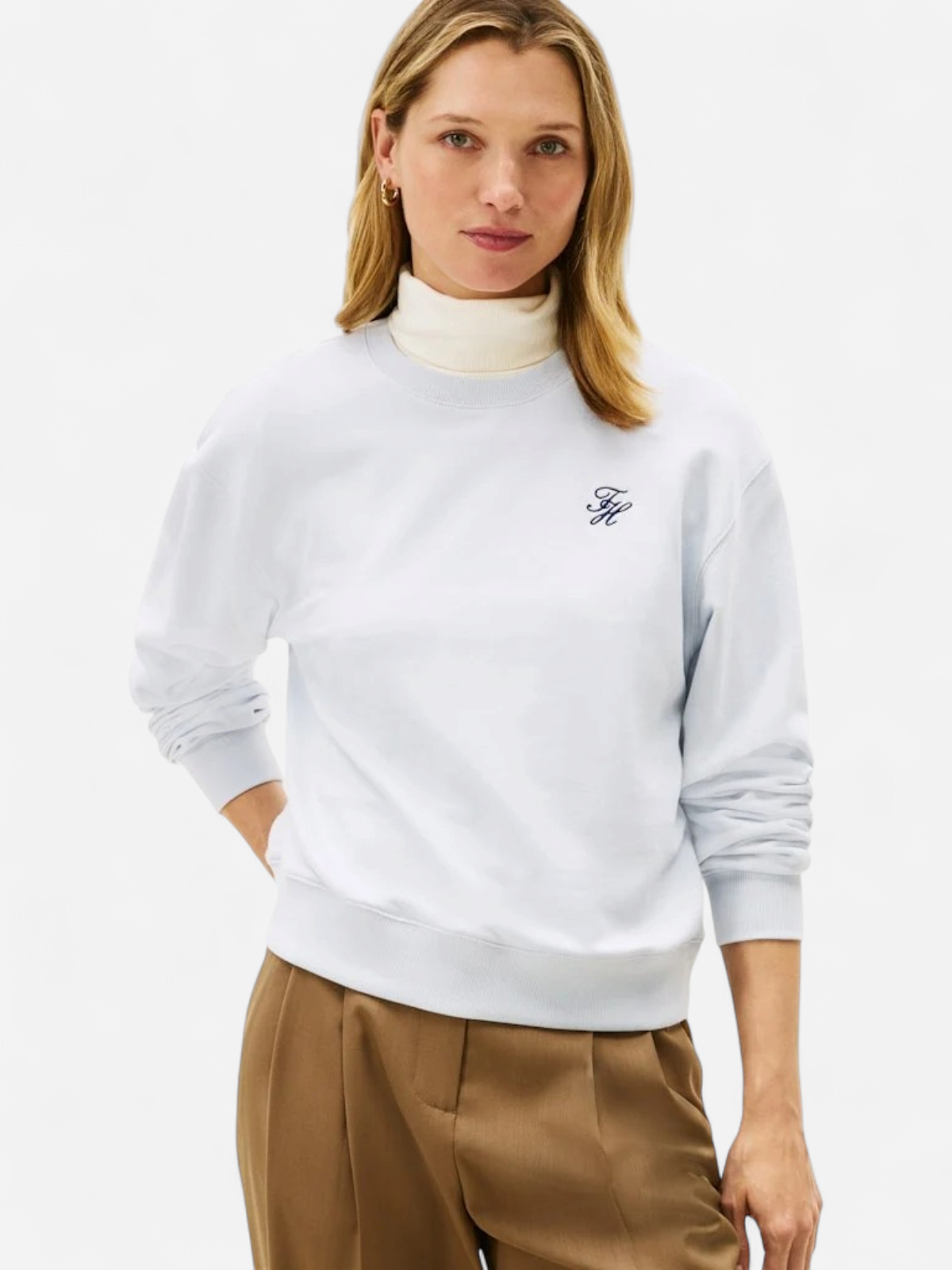 Tommy Hilfiger naisten collegepaidat TH Script Terry, vaaleansininen - Kekäle.fi