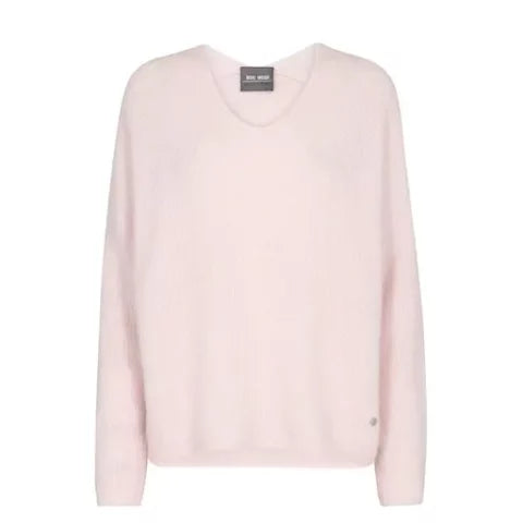Mos Mosh naisten neulepaita Thora V-Neck Knit, Vaaleanpunainen