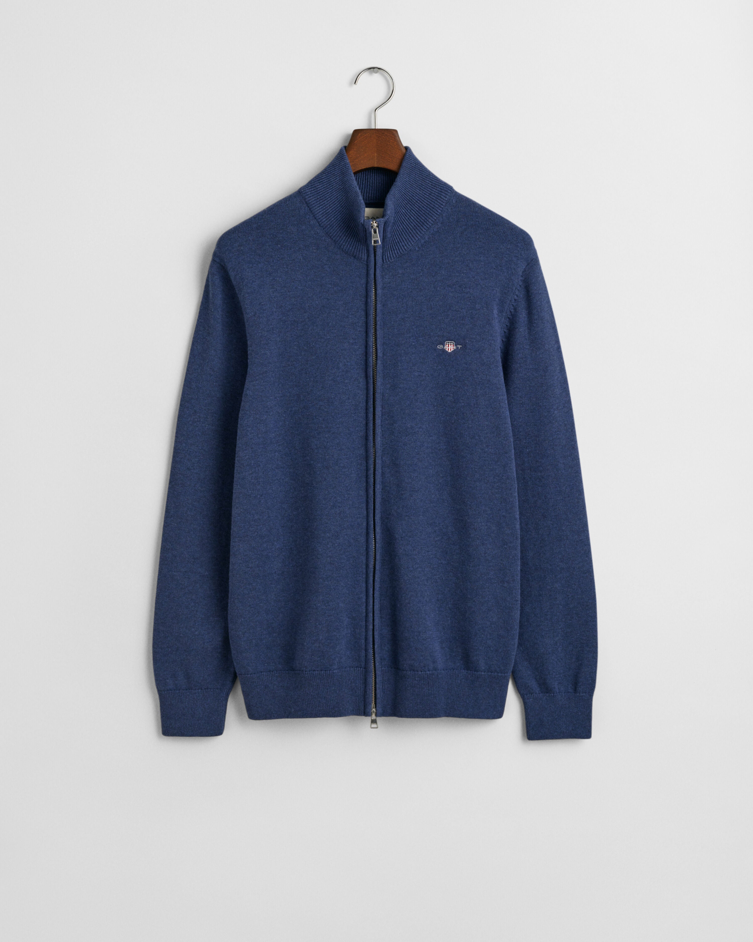 Gant miesten neuletakki Casual Cotton Zip Cardigan, sininen indigo