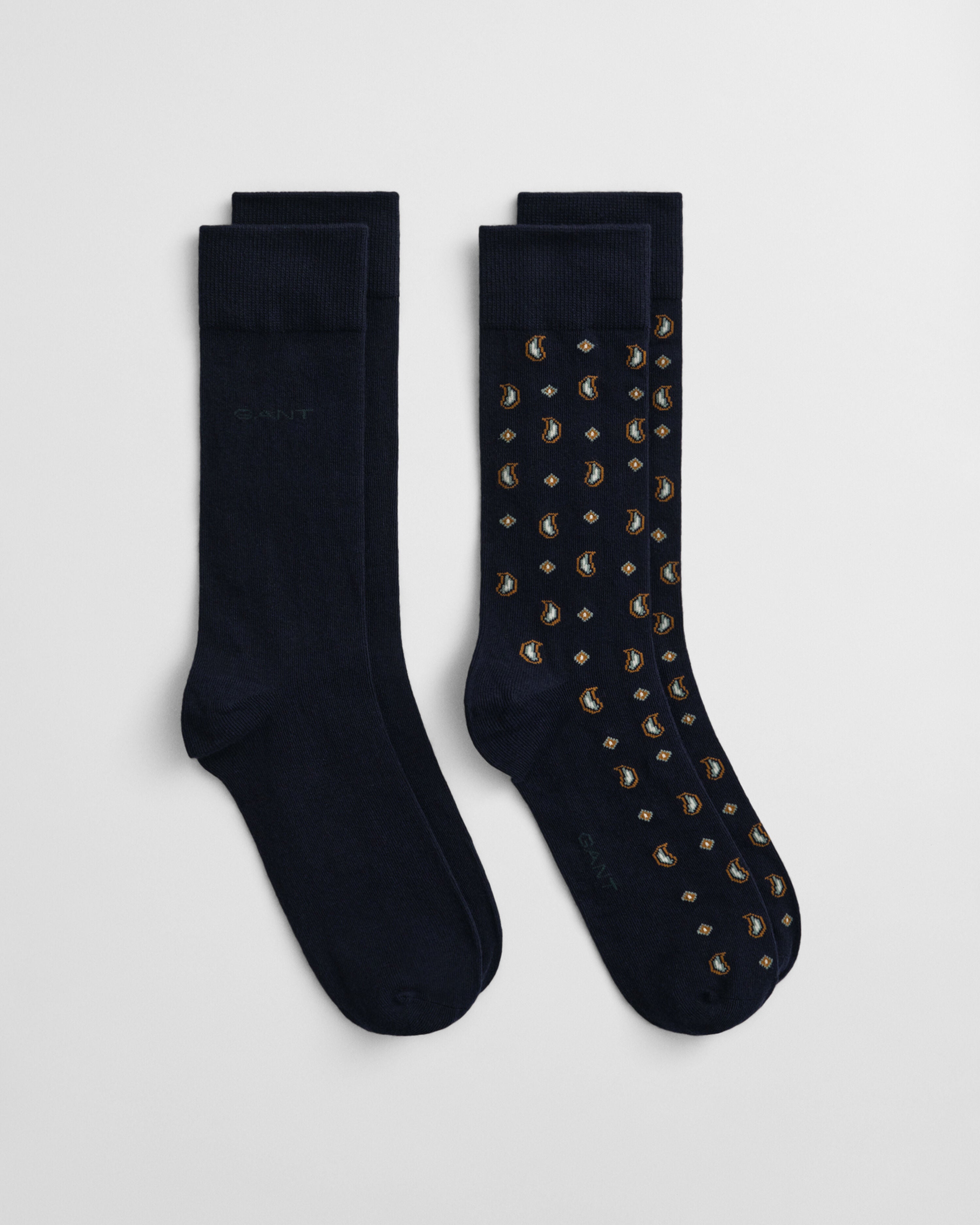 Gant sukat PAISLEY SOCKS 2-PACK GIFT BOX, tummansininen
