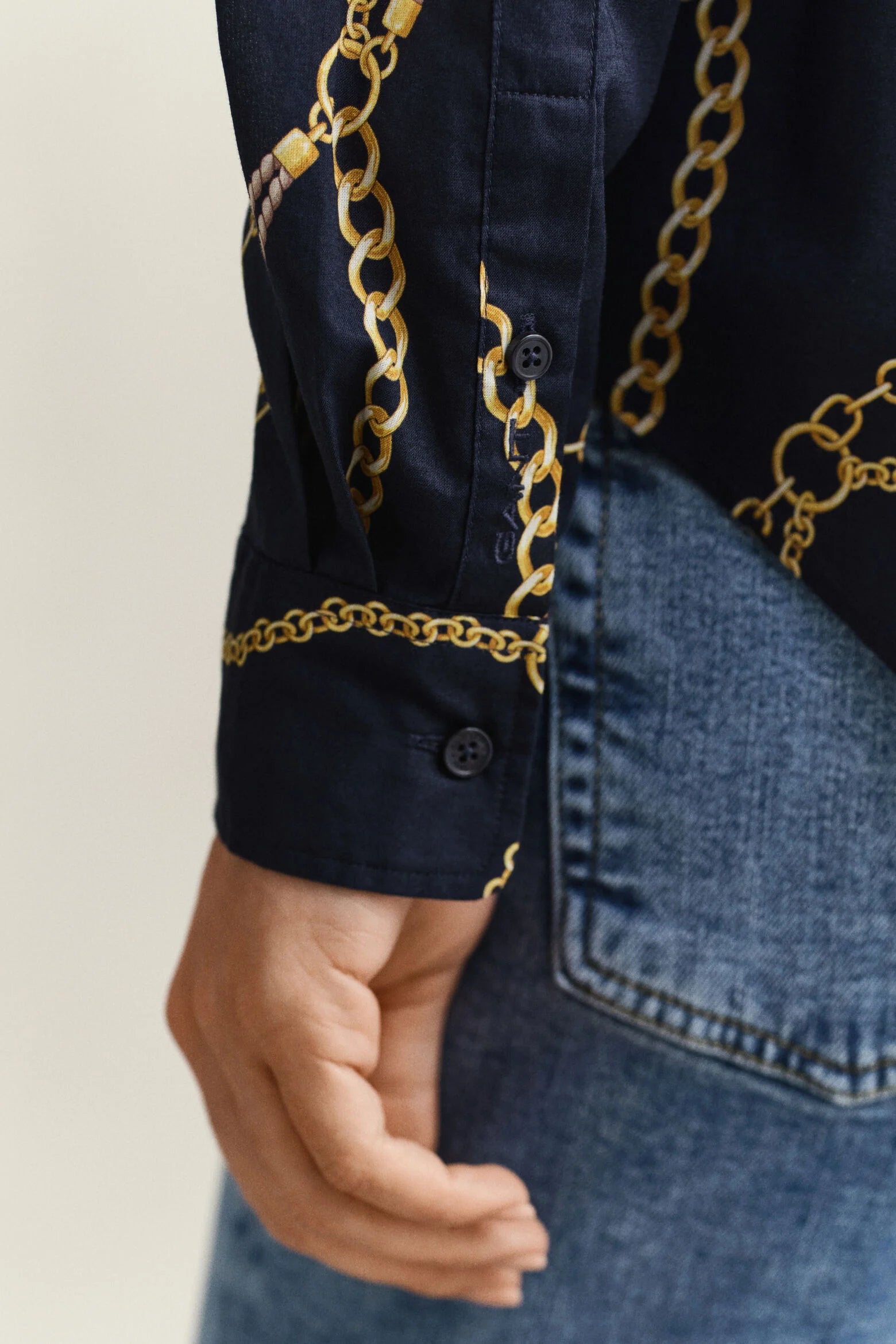 Gant naisten paitapusero Reg Printed CTN Voile Shirt, sininen kuosi