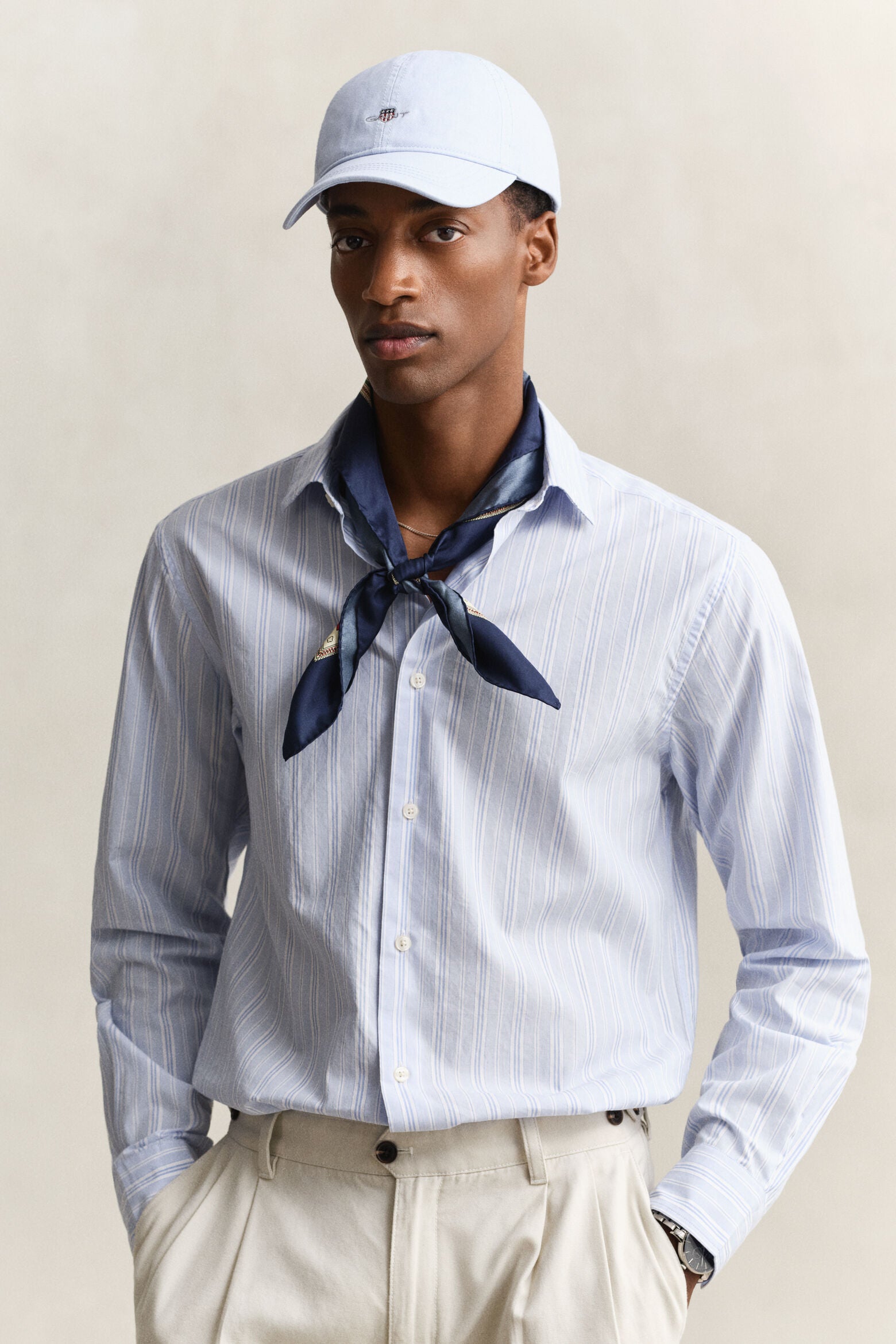 Gant lippis Shield Sunfaded Cap, vaaleansininen