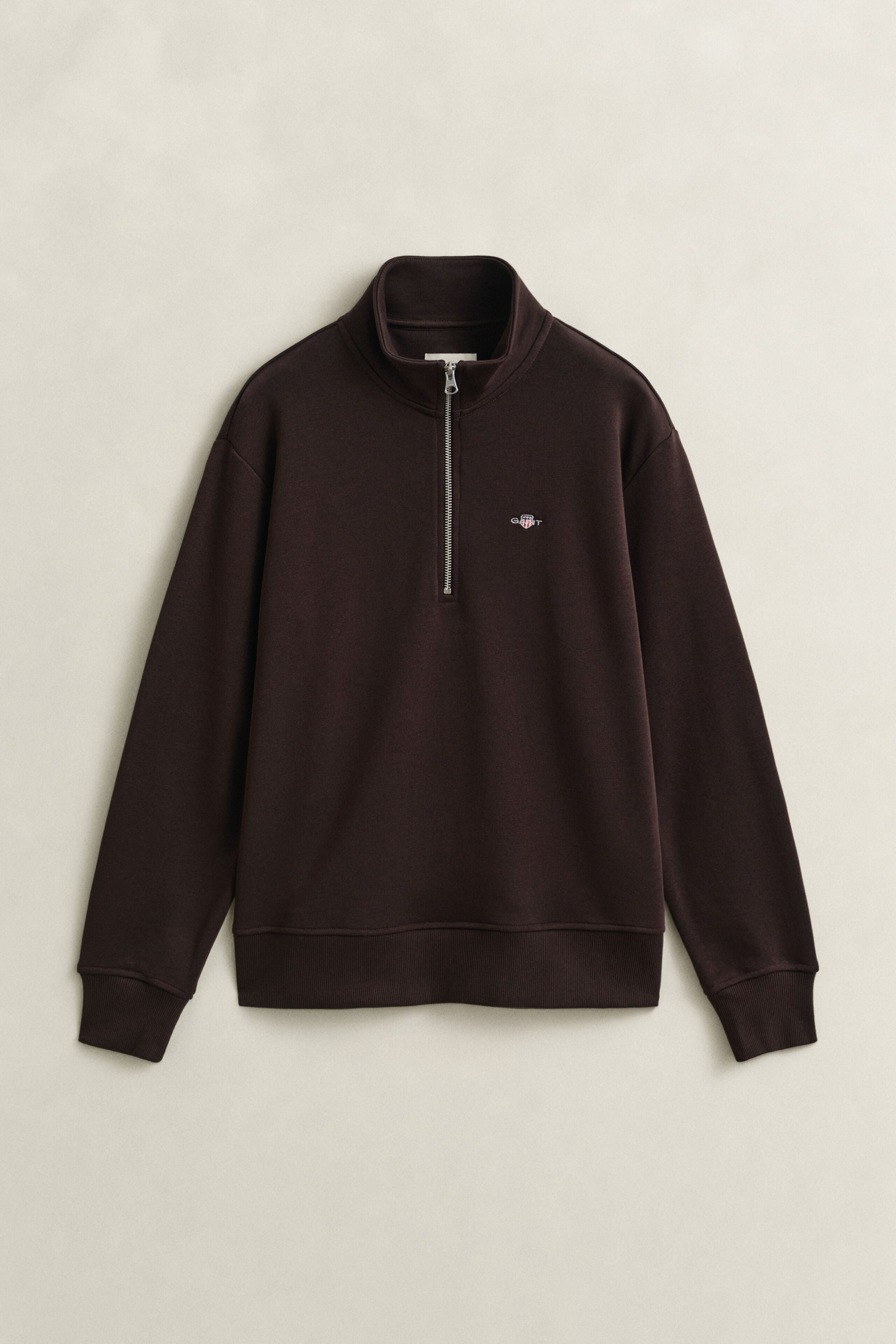 Gant naisten collegepaita Shield Half-Zip, tummanruskea