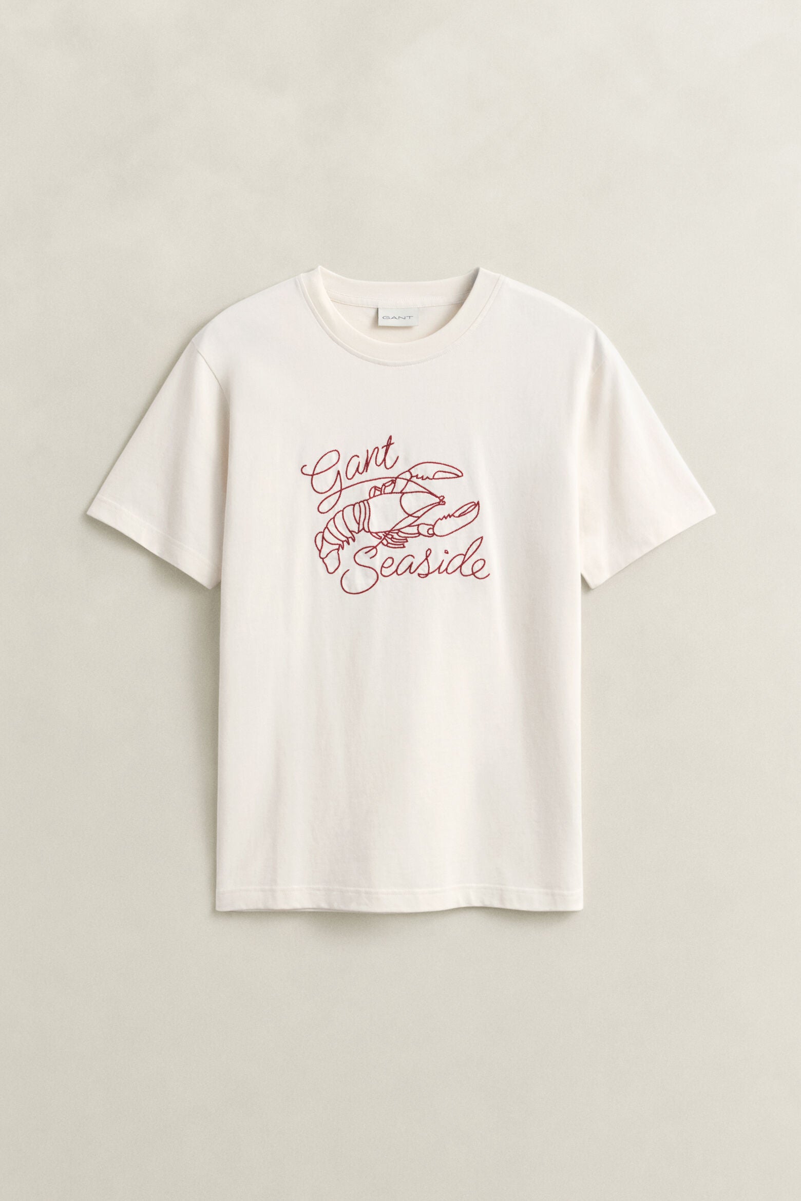 Gant miesten t-paita Embroidered T-paita, valkoinen