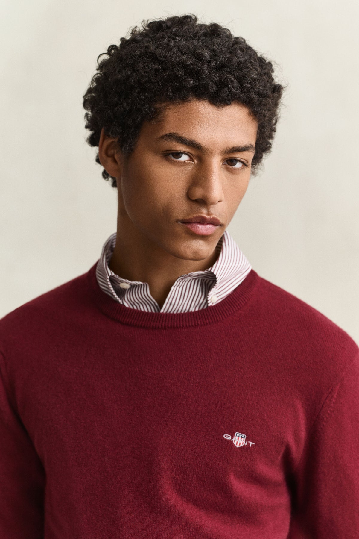GANT miesten neulepusero Lambswool Crew Neck Sweater, punainen