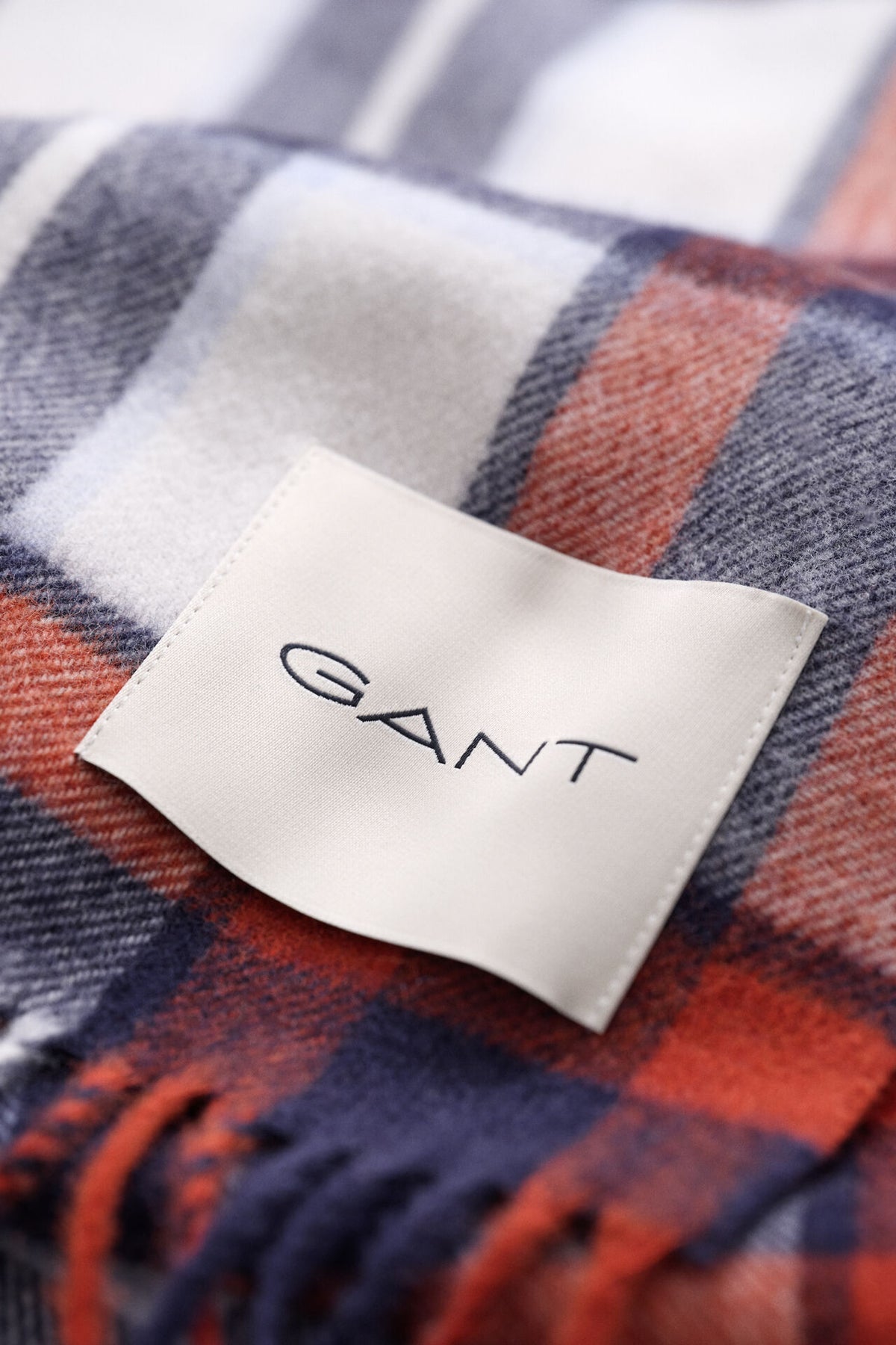 Gant miesten huivi Checked Wool Scarf, Cream