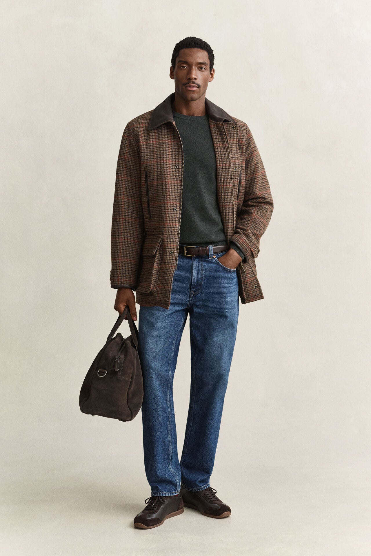 Gant miesten neulepusero Superfine Lambswool C-Neck, tummanvihreä