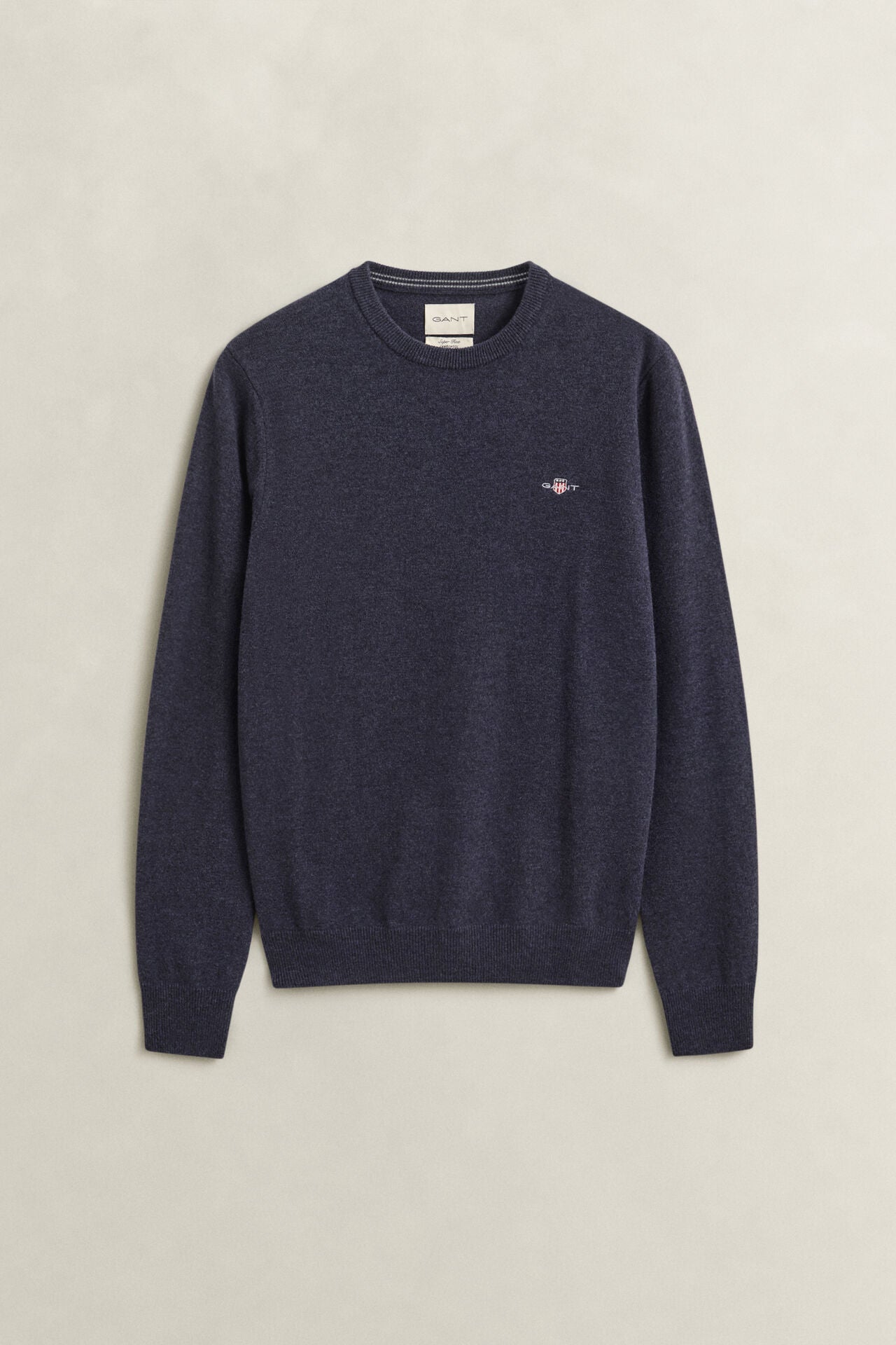 Gant miesten neulepusero Superfine Lambswool C-Neck, Sininen, indigo