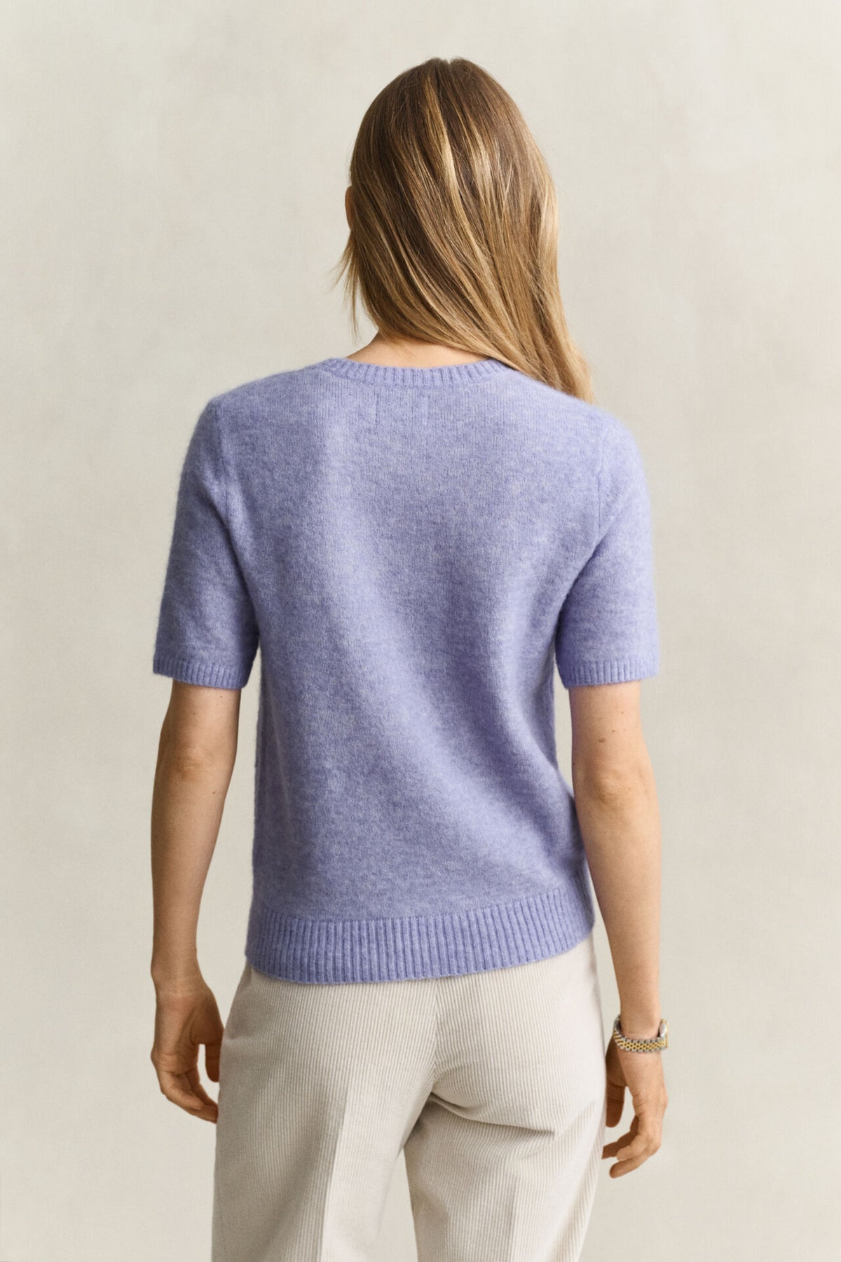 Gant naisten neulepusero Alpaca Blend C-Neck SS, Misty Lavender