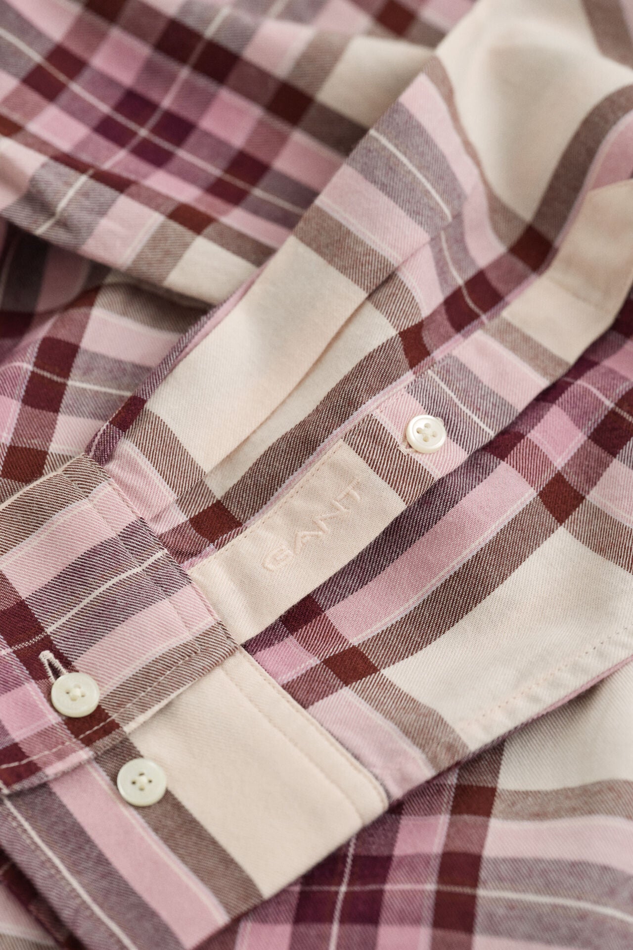 Gant naisten kauluspaita Relaxed Checked Flannel BD Shirt, vaaleanpunainen ruutu