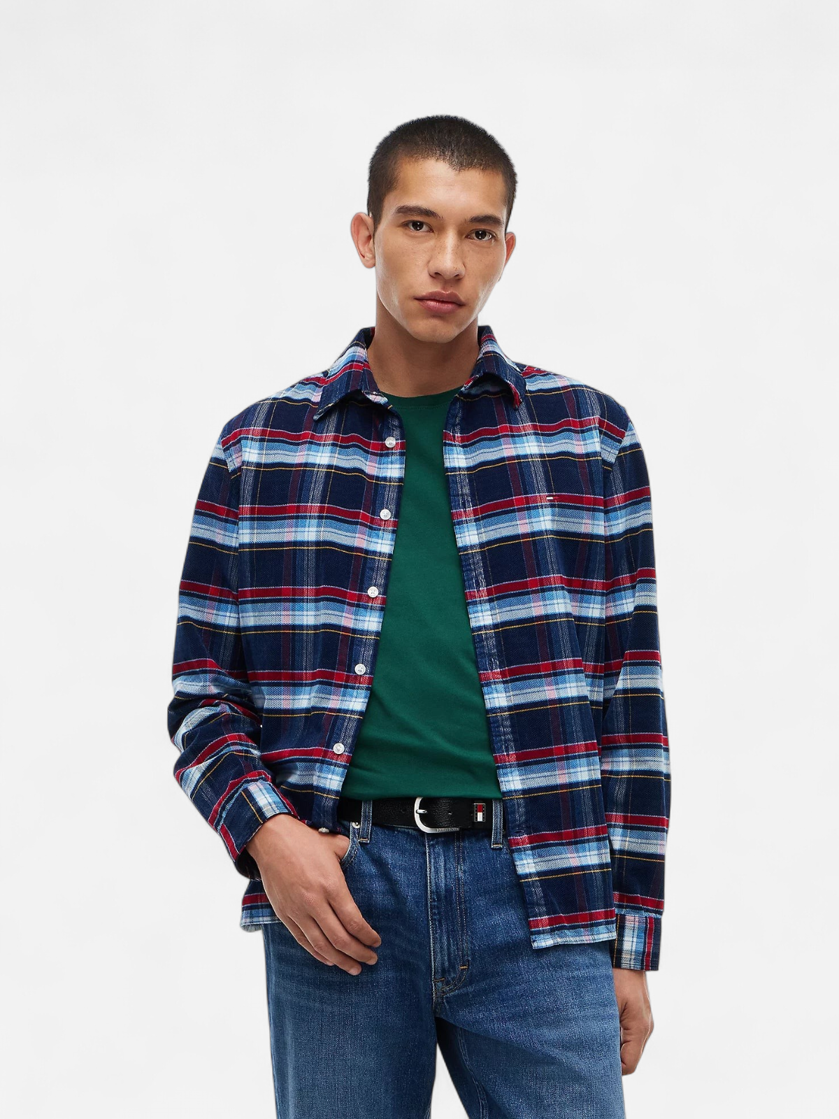 TJM REG PATTERN CORDUROY SHIRT SININEN RUUTU - Kekäle.fi