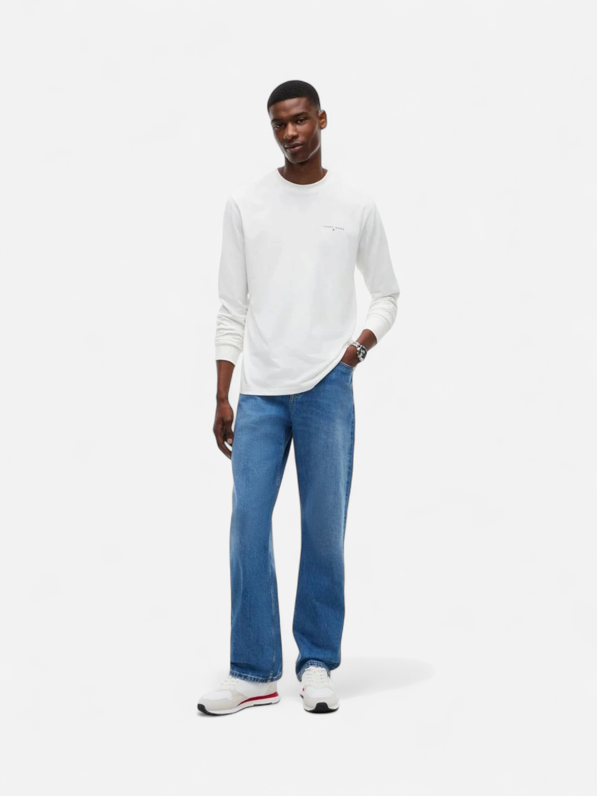 TJM SLIM CHEST LINEAR LS TEE EXT LUONNONVALKOINEN - Kekäle.fi