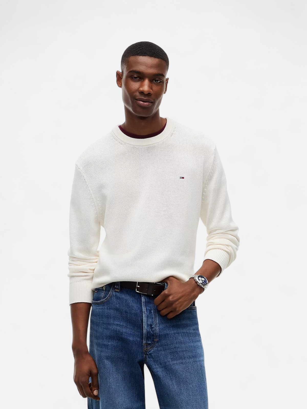 TJM SLIM ESS SWEATER EXT LUONNONVALKOINEN - Kekäle.fi