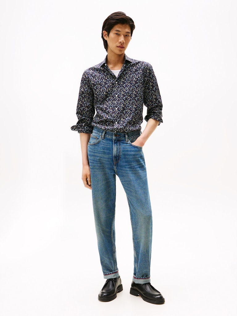 tommy-hilfiger-kauluspaita-cl-flower-print-sws-shirt-sininen-kuosi-3