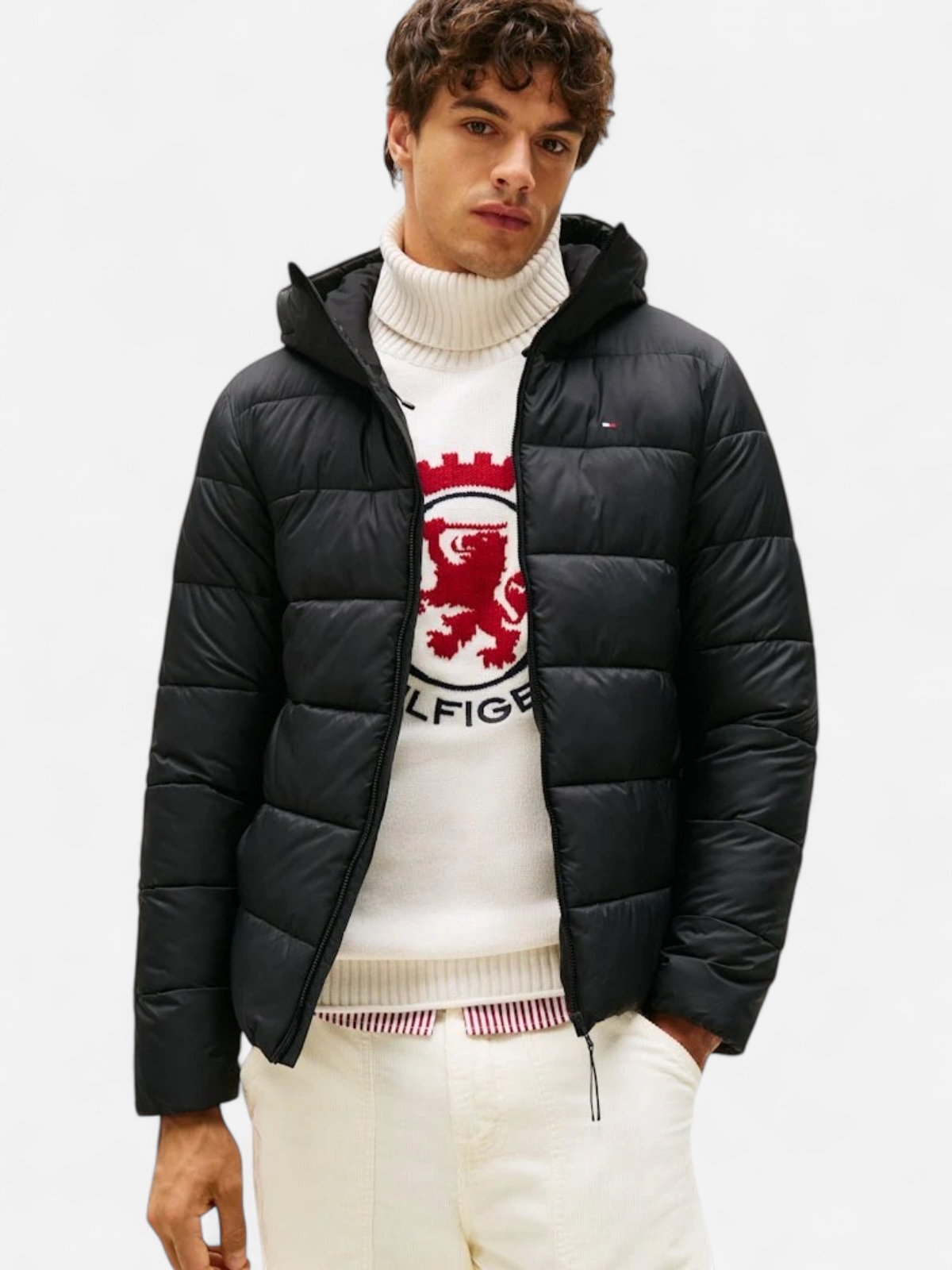 Tommy Hilfiger mieesten takki, MID WEIGHT HOODED JACKET Musta - Kekäle.fi