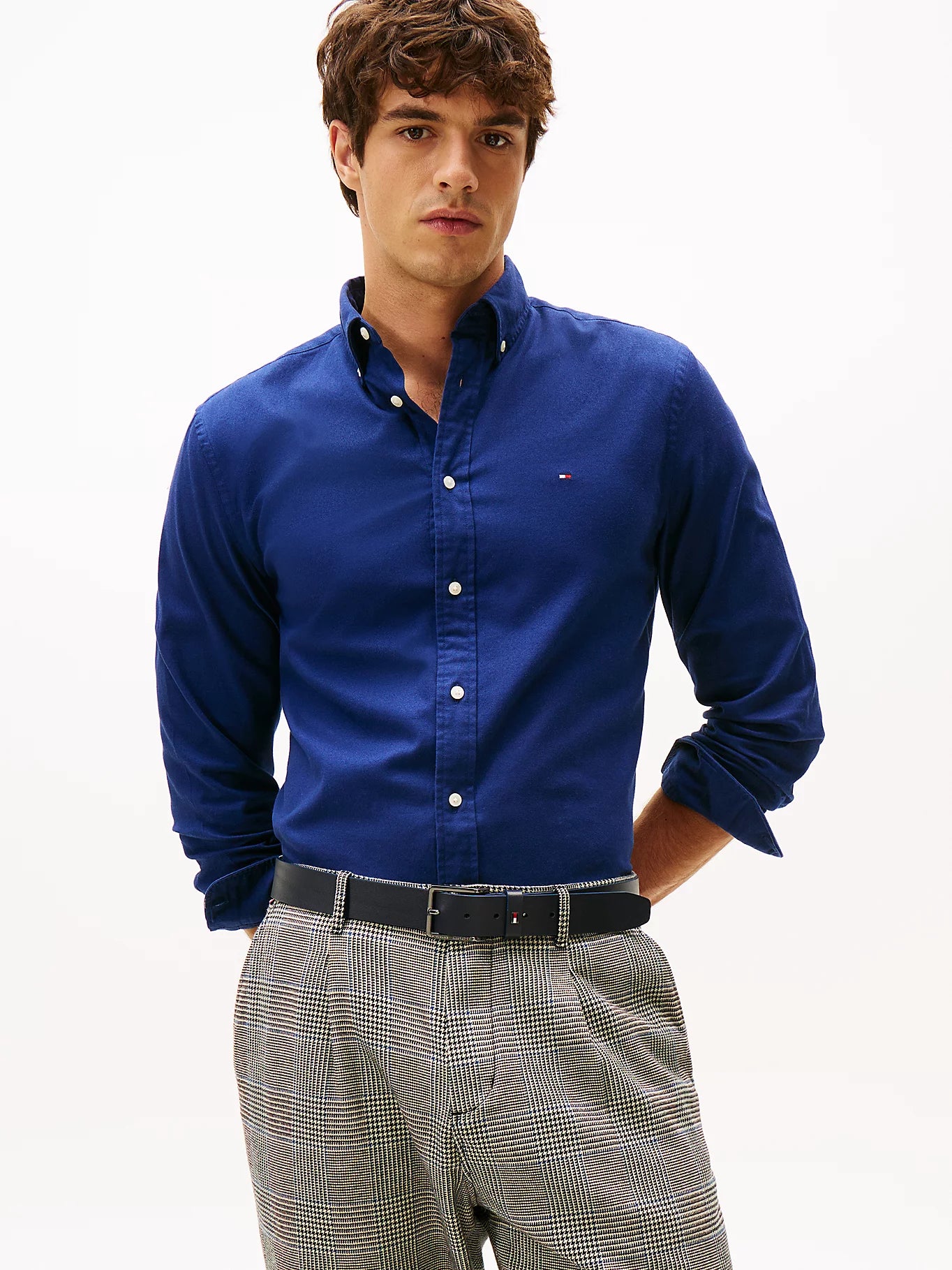 tommy-hilfiger-miesten-flanellipaita-flex-flannel-solid-rf-shirt-sininen-1