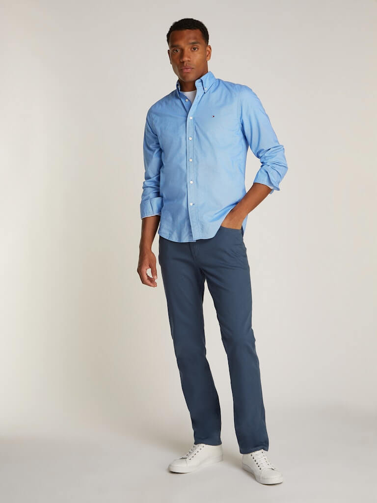 tommy-hilfiger-miesten-kauluspaita-flex-popolin-fake-solid-rf-keskisininen-3