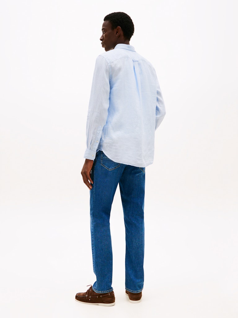 tommy-hilfiger-miesten-kauluspaita-pigment-dyed-linen-solid-keskisininen-2