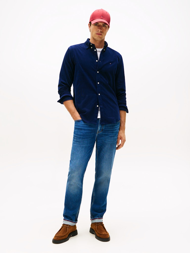 tommy-hilfiger-miesten-kauluspaita-solid-corduroy-rf-shirt-sininen-3