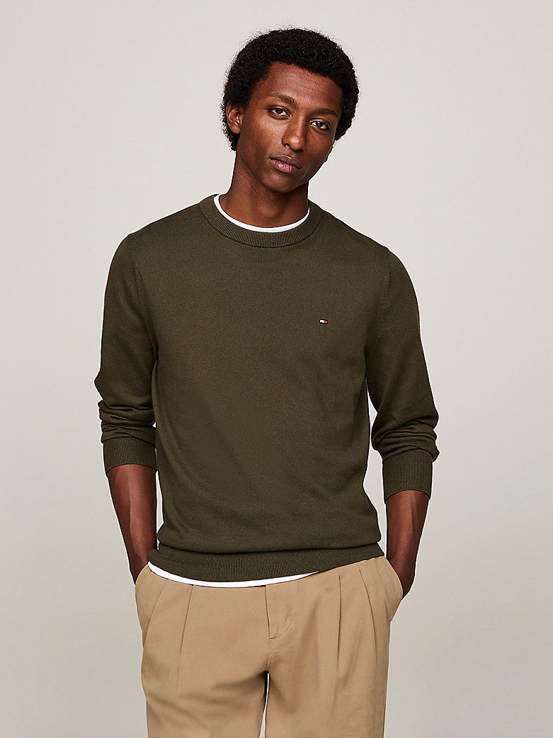 tommy-hilfiger-miesten-neule-pima-org-ctn-cashmerecrew-neck-armeijanvihrea-1