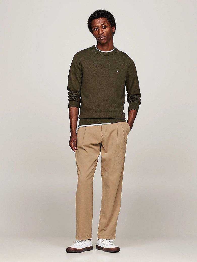 tommy-hilfiger-miesten-neule-pima-org-ctn-cashmerecrew-neck-armeijanvihrea-2