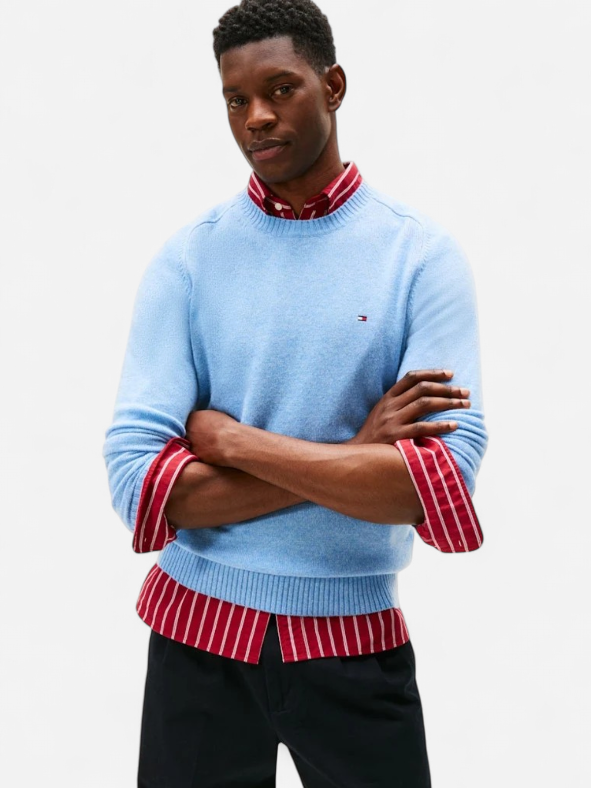 Tommy Hilfiger miesten neulepusero, CLAMBSWOOL CREW NECK Vaaleansininen - Kekäle.fi