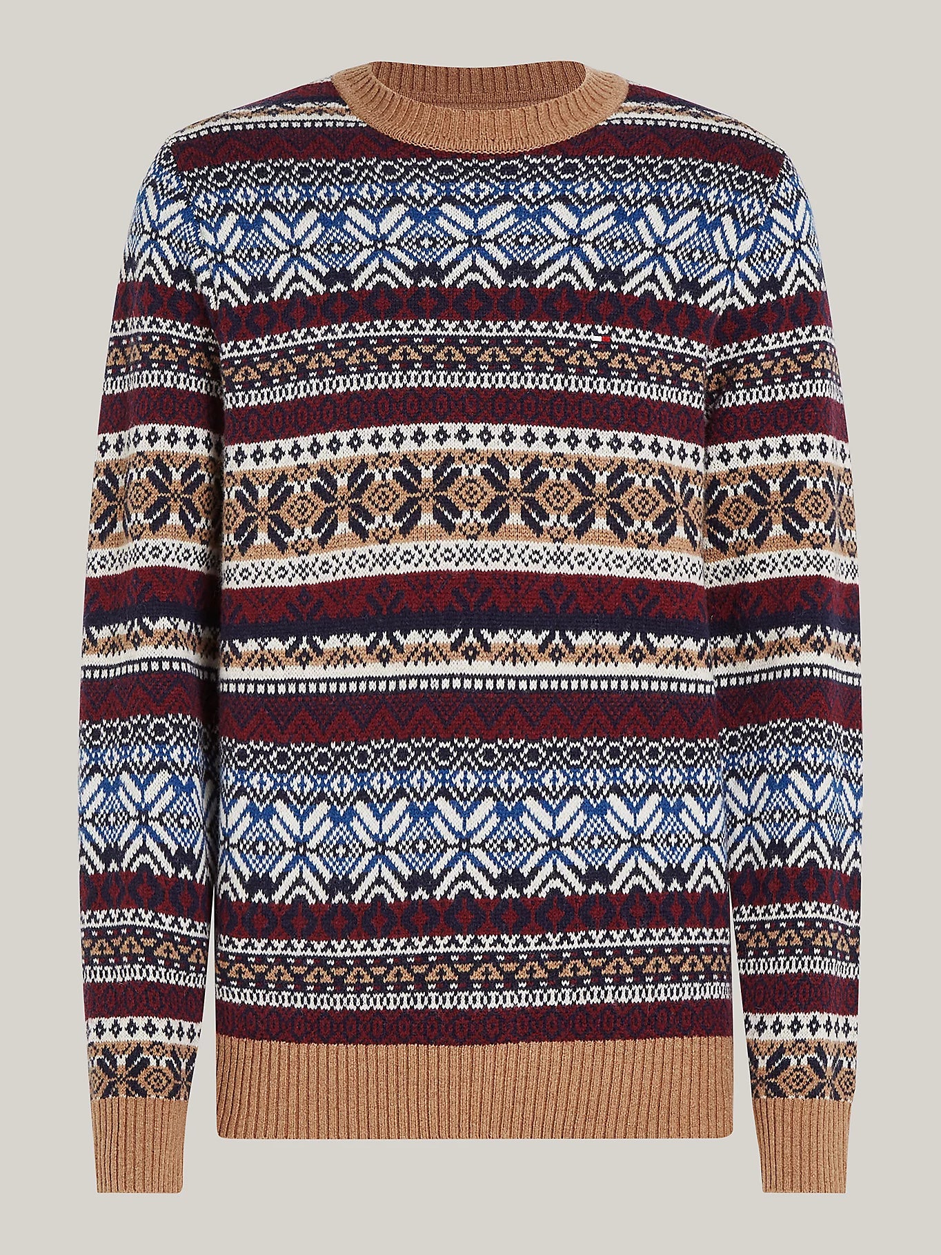 tommy-hilfiger-miesten-neulepusero-fairisle-ruskea-kuosi-3