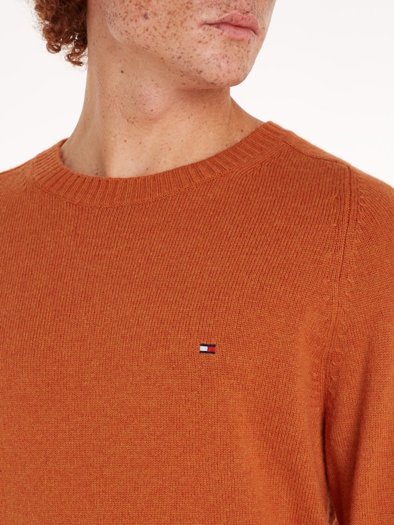 tommy-hilfiger-miesten-neulepusero-lambswool-crew-neck-konepestava-poltettu-oranssi-3
