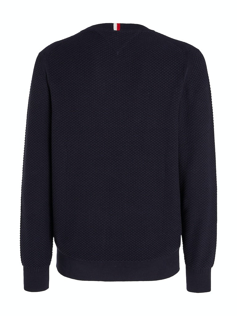 tommy-hilfiger-miesten-neulepusero-oval-structure-crew-tummansininen-4