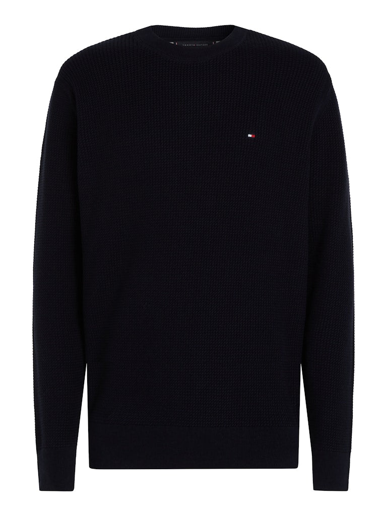 tommy-hilfiger-miesten-neulepusero-structure-crew-nk-tummansininen-4