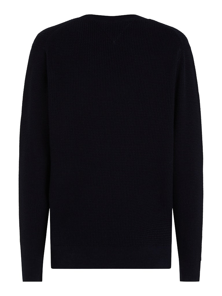 tommy-hilfiger-miesten-neulepusero-structure-crew-nk-tummansininen-5