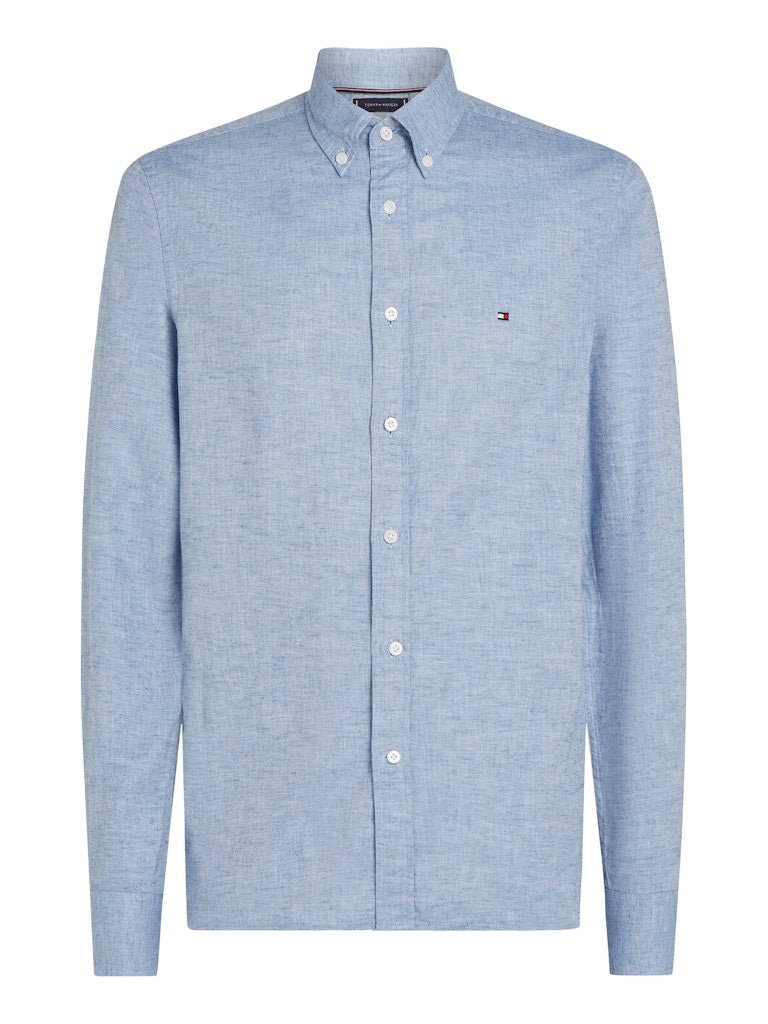 tommy-hilfiger-miesten-paita-brushed-solid-sf-shirt-keskisininen-1