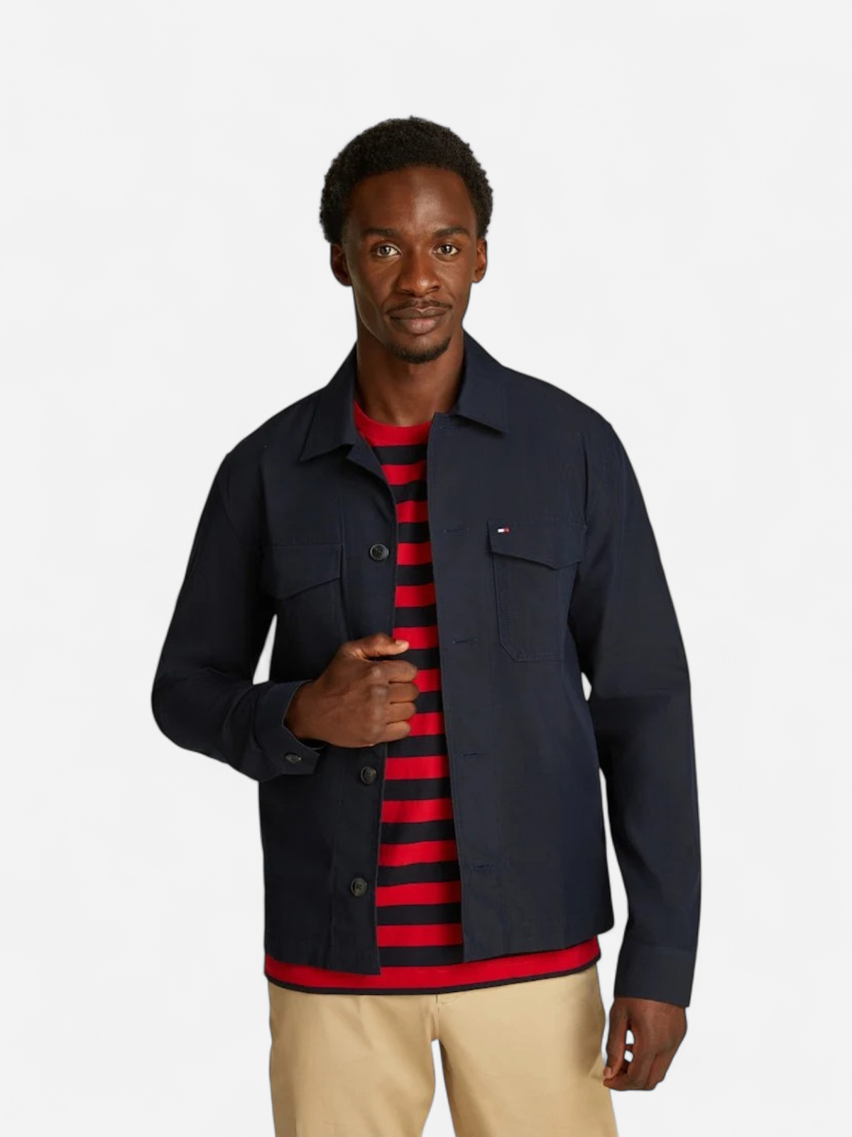 Tommy Hilfiger miesten paitatakki Cotton Nylon Shirt Jacket, tummansininen - Kekäle.fi