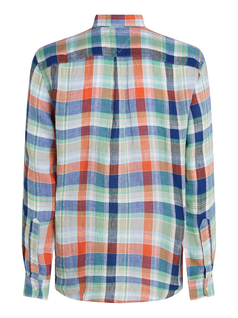 tommy-hilfiger-miesten-pellavapaita-linen-summer-madras-oranssiruutu-4