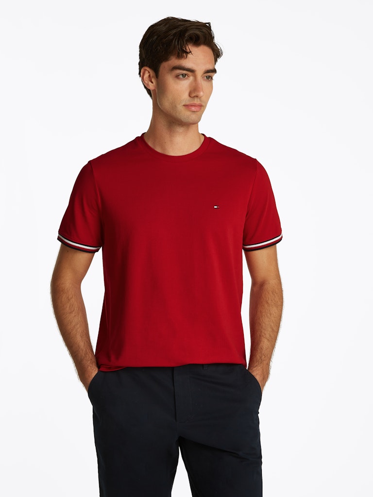 tommy-hilfiger-miesten-t-paita-global-stripe-cuff-tee-punainen-1