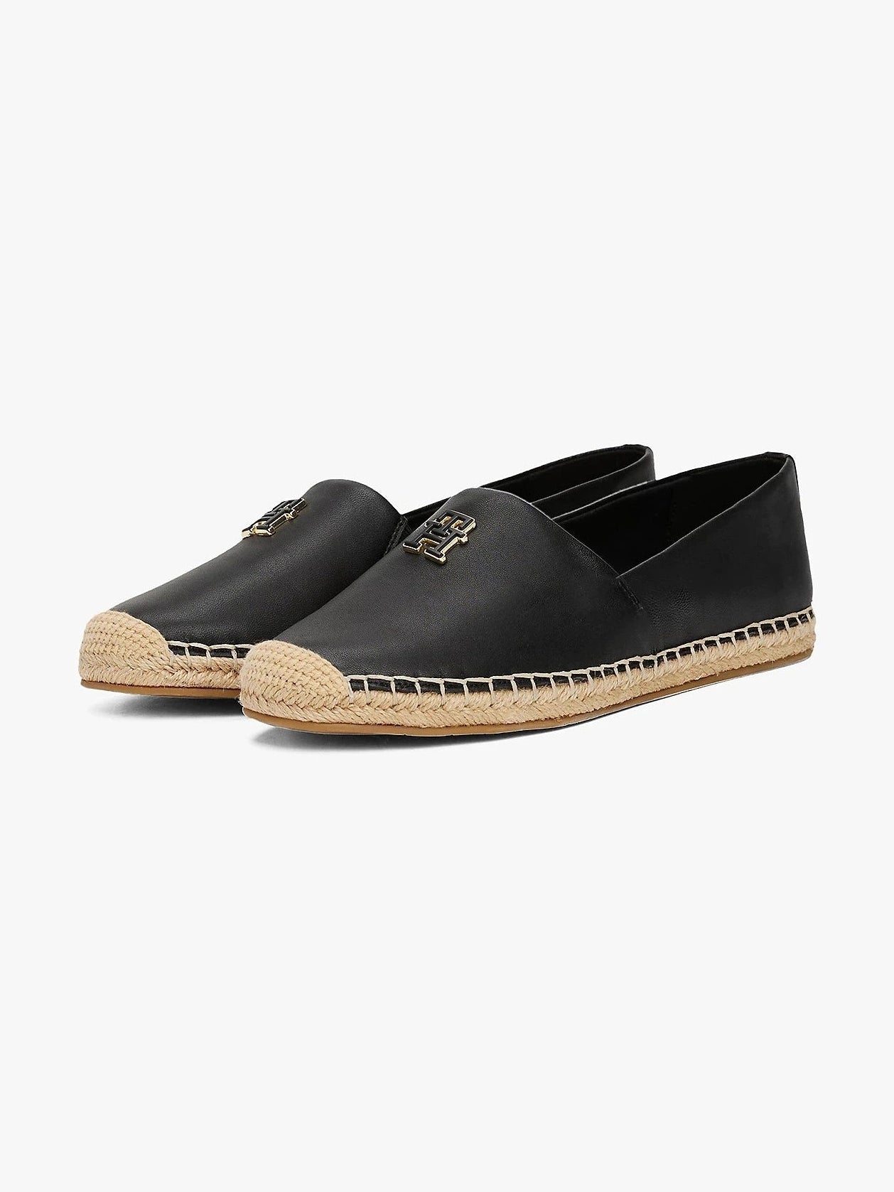 tommy-hilfiger-naisten-kengat-th-logo-leather-espadrille-musta-1