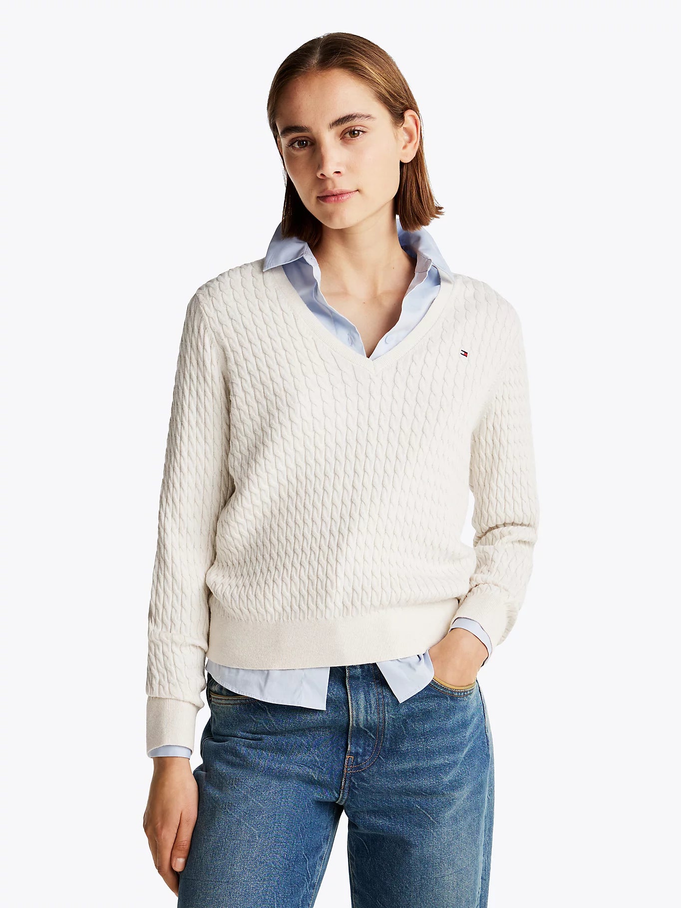 tommy-hilfiger-naisten-neule-co-cable-fine-gg-v-nk-ls-sweat-luonnonvalkoinen-1