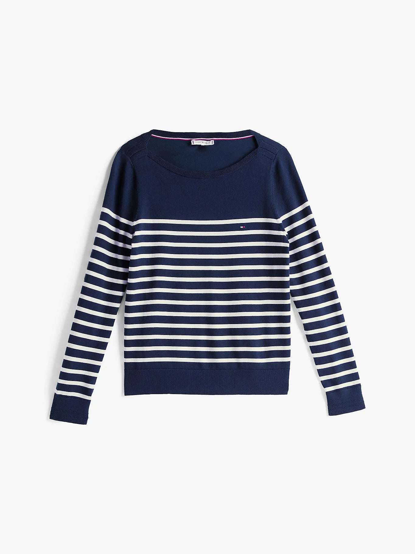 tommy-hilfiger-naisten-neule-co-jersey-stitch-ls-boatneck-sweater-raidallinen-sininen-3