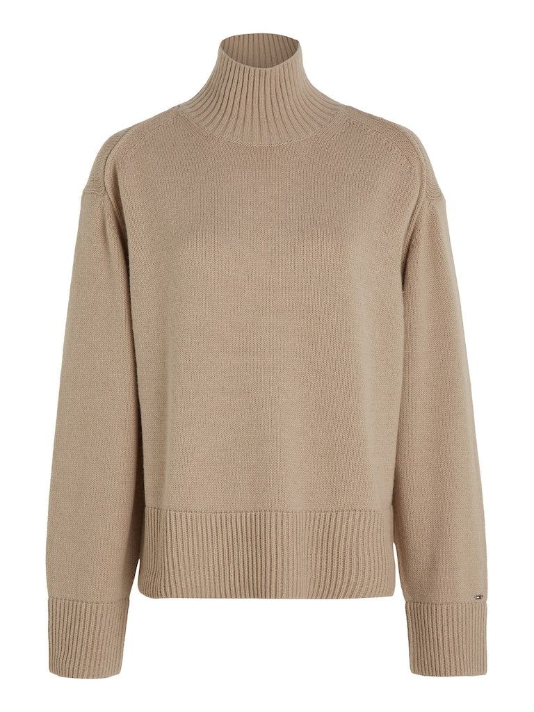 tommy-hilfiger-naisten-neule-wool-blend-mock-nk-sweater-vaalea-beige-3