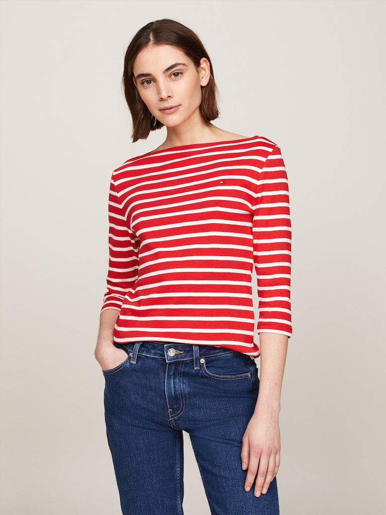 tommy-hilfiger-naisten-paita-new-cody-slim-boat-nk-raidallinen-punainen-1