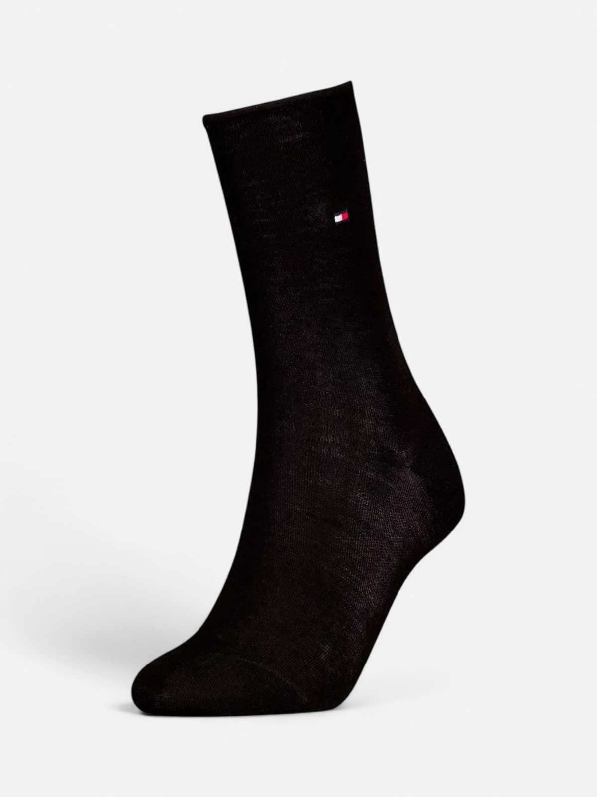 Tommy Hilfiger naisten sukat, K-WOMEN SOCK ROLL TOP PREMIUM WOOL Musta - Kekäle.fi