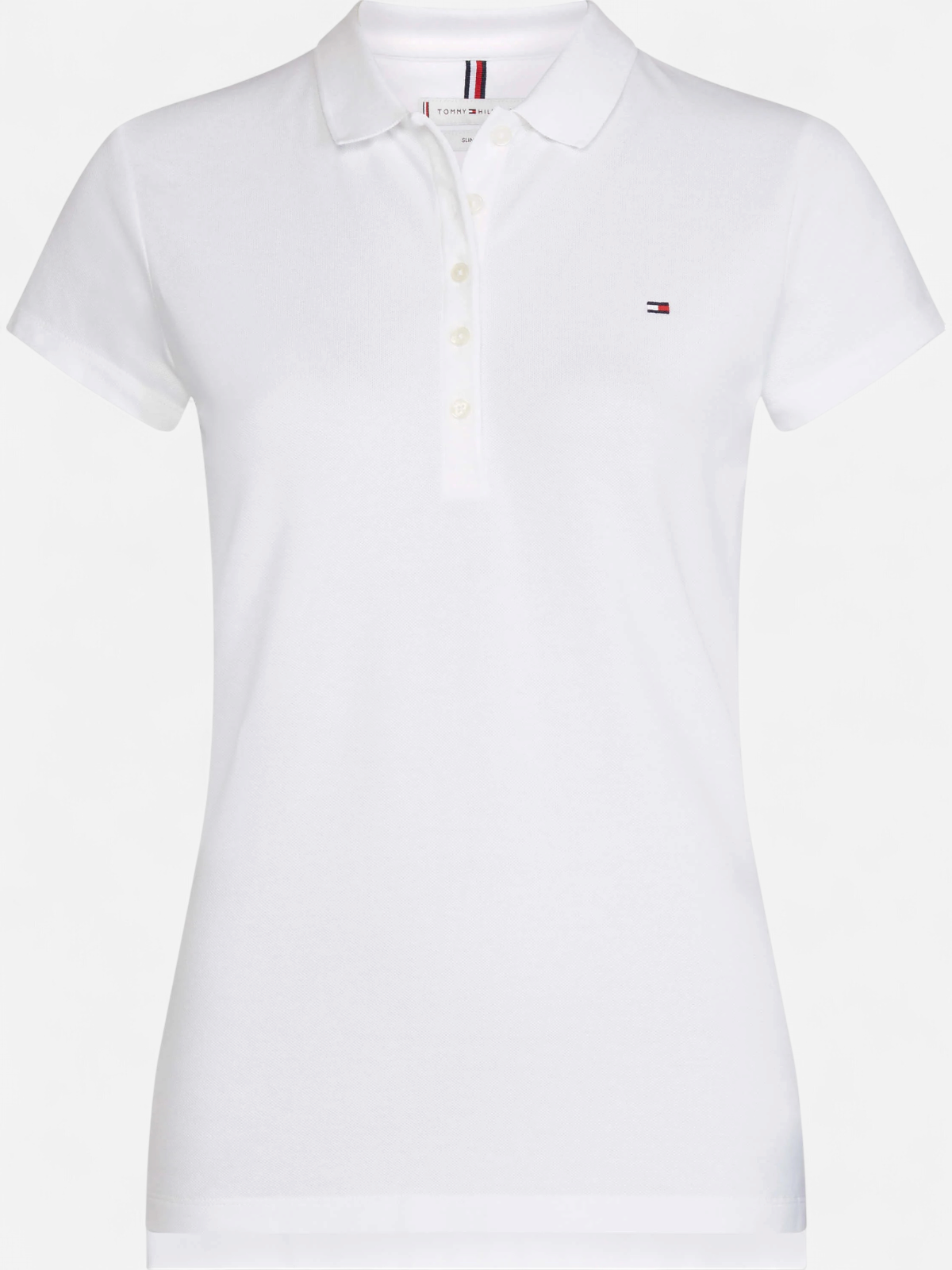 Tommy Hilfiger Naisten T-Paita, Heritage Short Sleeve Slim Polo Valkoinen - Kekäle.fi