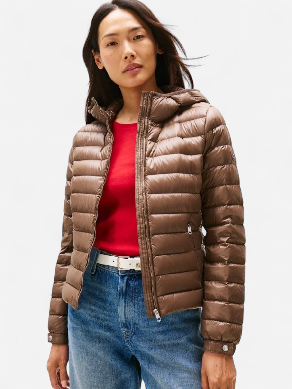 Tommy Hilfiger naisten takki, UL DOWN REG HOODED JACKET Tummanruskea - Kekäle.fi