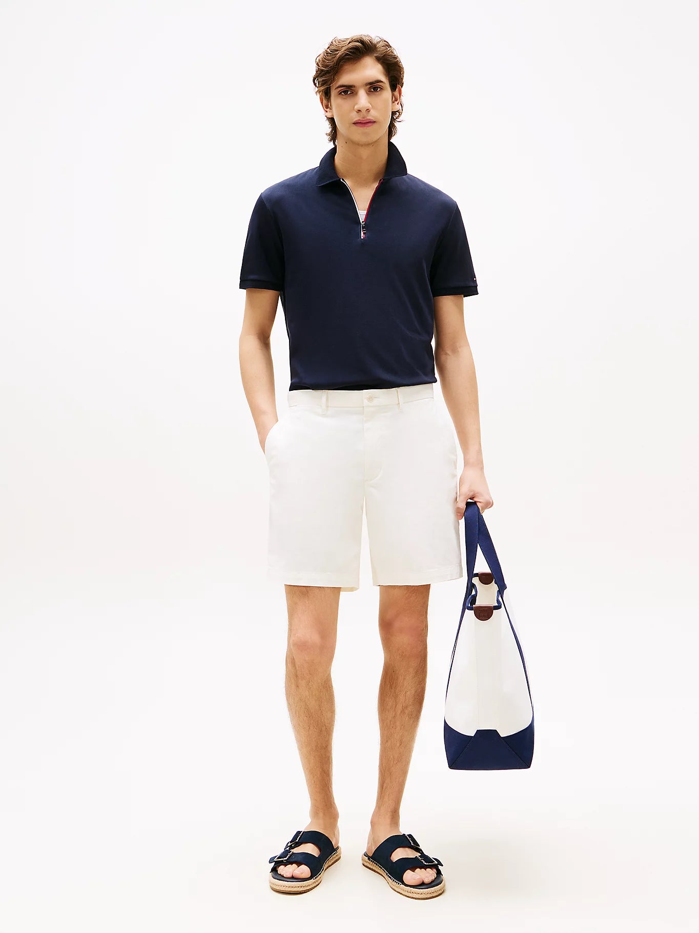 tommy-hilfiger-regular-signature-zip-placket-polo-shirt-tummansininen-3