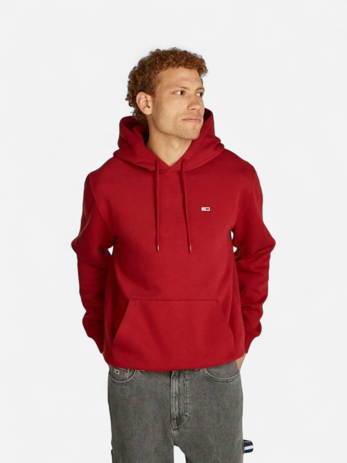 Tommy Jeans Miesten Huppari, TJM REG S FLAG HOODIE Punainen - Kekäle.fi